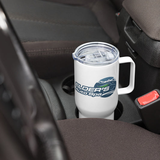 Travel mug with a handle